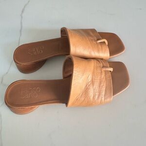 Franco Sarto Tan Mules with Minimalist Design